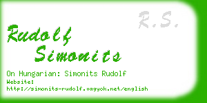 rudolf simonits business card